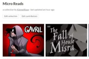 A snapshot of my micro visual novel list on Itch.