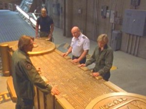 A large gold sarcophagus