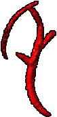A scythe in red